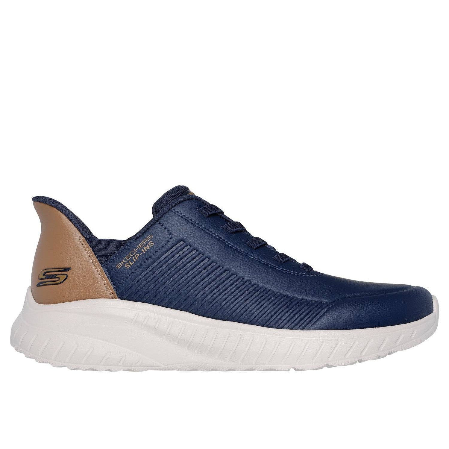 Skechers 118305 Bobs Squad Chaos Hands Free Mens Navy Slip On Trainers-elevate your sole