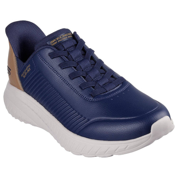 Skechers 118305 Bobs Squad Chaos Hands Free Mens Navy Slip On Trainers-elevate your sole