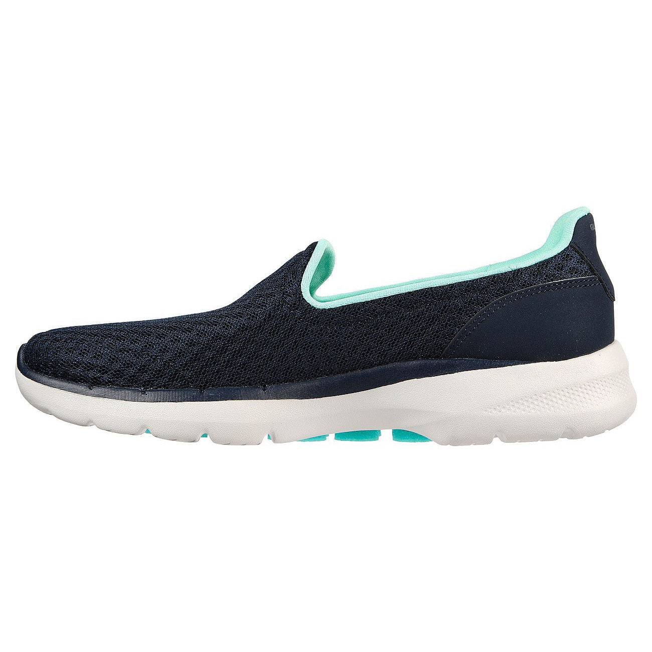 Skechers 124508 Go Walk 6 Big Spalsh Ladies Navy and Turquoise Slip On Trainers-elevate your sole