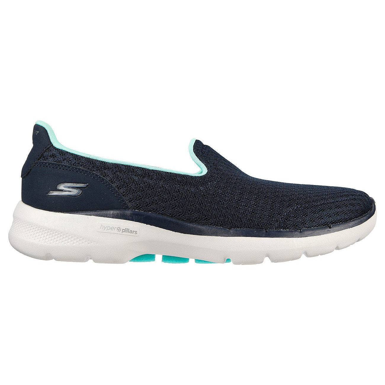 Skechers 124508 Go Walk 6 Big Spalsh Ladies Navy and Turquoise Slip On Trainers-elevate your sole