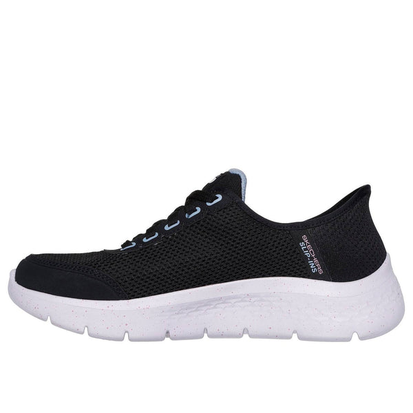 Skechers 124846 Go Walk Flex - Clear Hands Free Ladies Black Mauve Textile Waterproof Vegan Slip On Trainers-elevate your sole