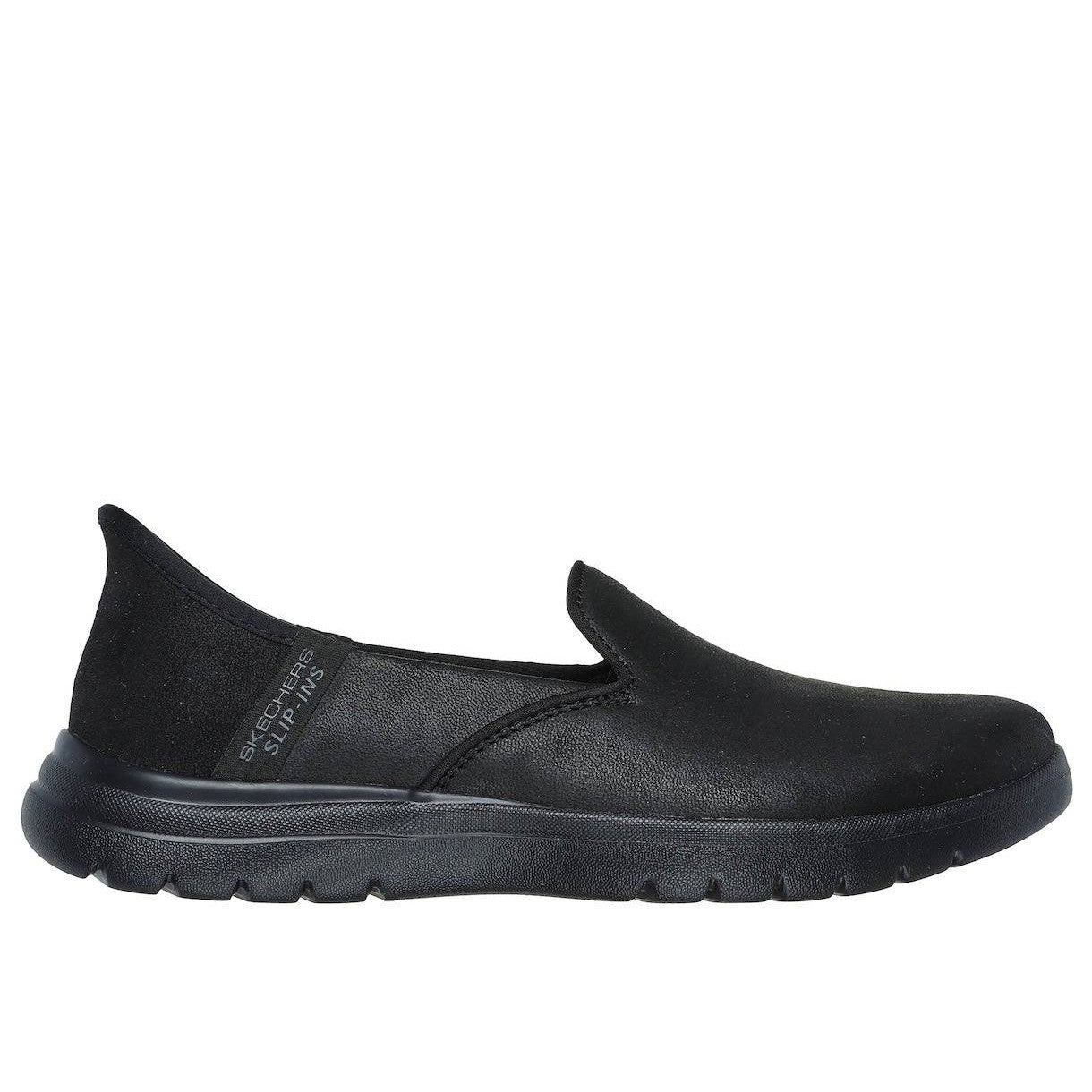 Skechers 136544 On-The-Go Flex - Cap Hands Free Ladies Black Textile Slip On Shoes-elevate your sole