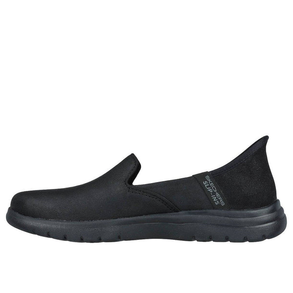 Skechers 136544 On-The-Go Flex - Cap Hands Free Ladies Black Textile Slip On Shoes-elevate your sole