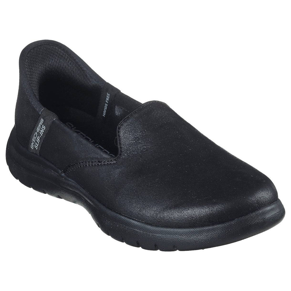 Skechers 136544 On-The-Go Flex - Cap Hands Free Ladies Black Textile Slip On Shoes-elevate your sole