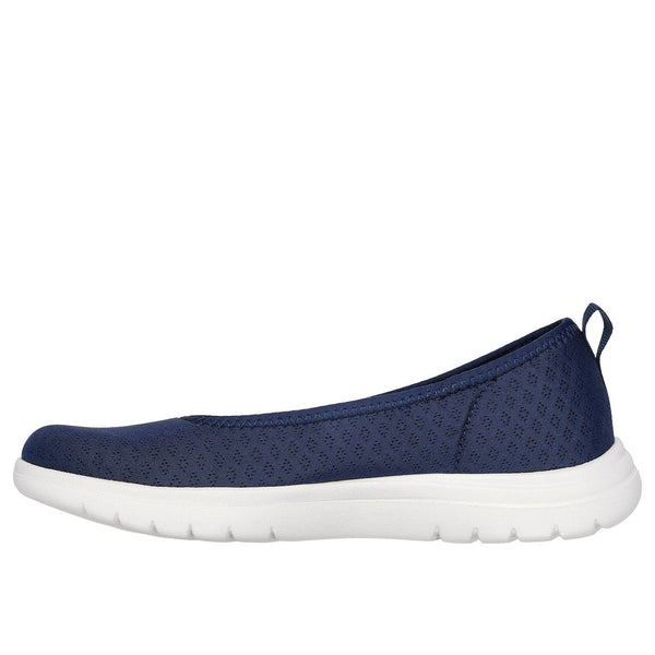 Skechers 138360 On-The-Go Flex - Siena Ladies Navy White Textile Vegan Slip Ons-elevate your sole