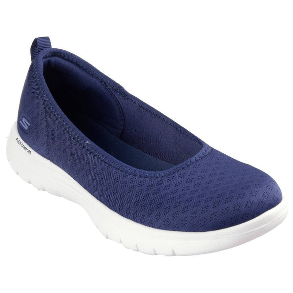 Skechers 138360 On-The-Go Flex - Siena Ladies Navy White Textile Vegan Slip Ons-elevate your sole