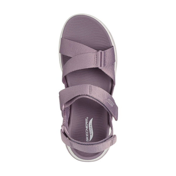 Skechers 140808 Go Walk Arch Fit Sandal - Attra Ladies Lavender Textile Water Resistant Vegan Arch Support Thong Sandals-elevate your sole