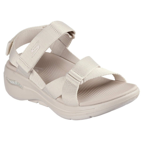 Skechers 140808 Go Walk Arch Fit Sandal - Attra Ladies Natural Textile Water Resistant Vegan Arch Support Thong Sandals-elevate your sole