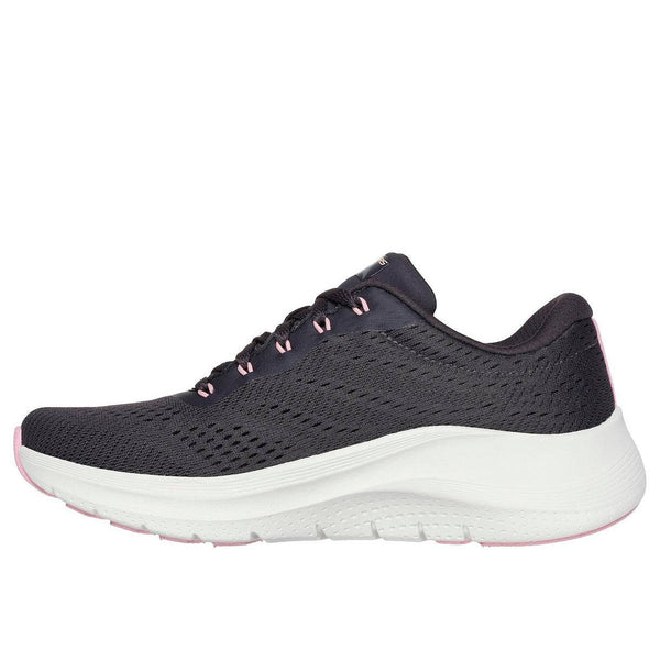 Skechers 150051 Arch Fit 2.0 - Big L Ladies Pewter Textile Vegan Arch Support Lace Up Trainers-elevate your sole