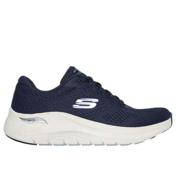 Skechers 150051 Arch Fit 2.0 - Big League Ladies Navy Textile Vegan Arch Support Lace Up Trainers-elevate your sole