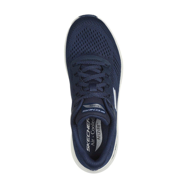 Skechers 150051 Arch Fit 2.0 - Big League Ladies Navy Textile Vegan Arch Support Lace Up Trainers-elevate your sole