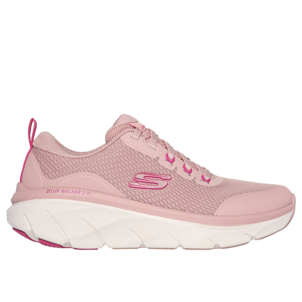 Skechers 150095 D'lux Walker 2.0-Radiant Rose Ladies Rose Pink Textile Vegan Lace Up Trainers-elevate your sole