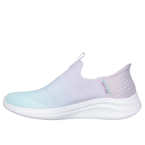 Skechers 150183 Ultra Flex 3.0 - Beauty Blend Slip Ins Ladies Lavender Turquoise Textile Vegan Slip On Trainers-elevate your sole