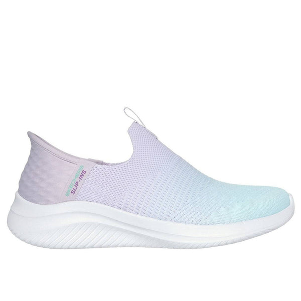 Skechers 150183 Ultra Flex 3.0 - Beauty Blend Slip Ins Ladies Lavender Turquoise Textile Vegan Slip On Trainers-elevate your sole