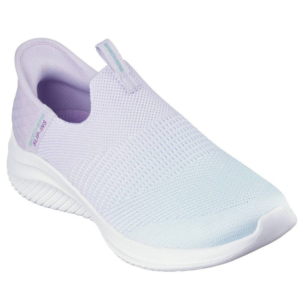 Skechers 150183 Ultra Flex 3.0 - Beauty Blend Slip Ins Ladies Lavender Turquoise Textile Vegan Slip On Trainers-elevate your sole