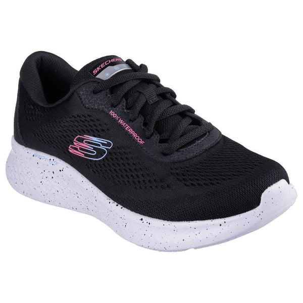 Skechers 150198 Skech-Lite Pro-Throu Ladies Black Textile Waterproof Vegan Lace Up Trainers-elevate your sole