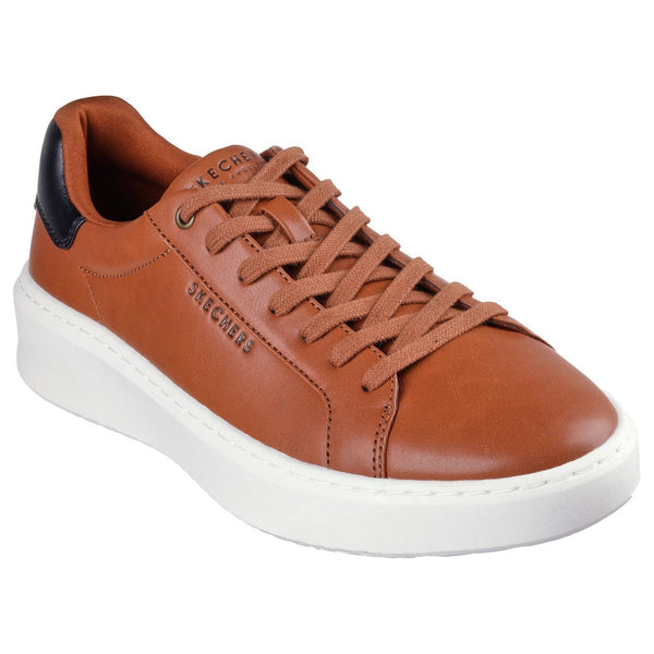 Skechers 183175 Court Break - Suit Sneaker Mens Cognac Lace Up Trainers-elevate your sole