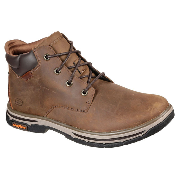 Skechers 204394 Segment 2.0 Brogden Mens Brown Leather & Textile Lace Up Ankle Boots-elevate your sole