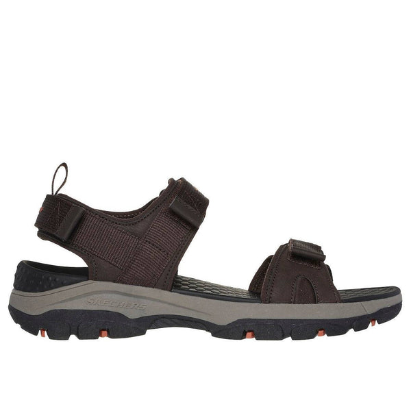 Skechers 205112 Tresmen - Ryer Mens Chocolate Brown Textile Vegan Touch Fastening Sandals-elevate your sole