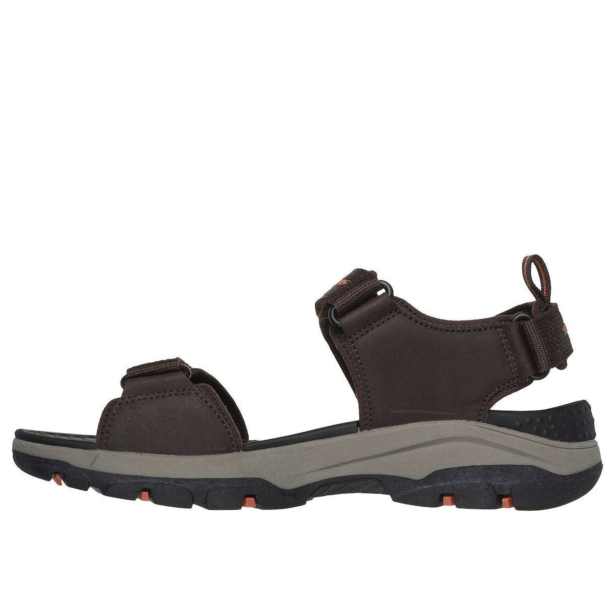 Skechers 205112 Tresmen - Ryer Mens Chocolate Brown Textile Vegan Touch Fastening Sandals-elevate your sole