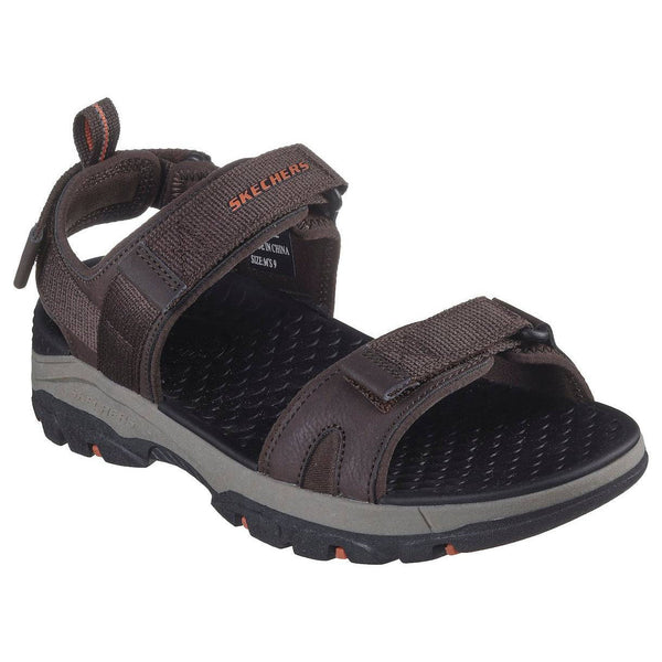 Skechers 205112 Tresmen - Ryer Mens Chocolate Brown Textile Vegan Touch Fastening Sandals-elevate your sole