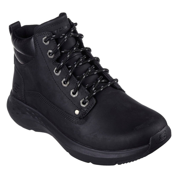 Skechers 205175 Parson Ederic Relaxed Fit Mens Wide Black Leather Lace Up Ankle Boots