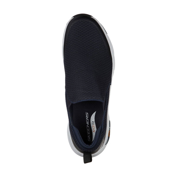 Skechers 232043 Arch Fit Banlin Mens Navy Blue Textile Arch Support Slip On Trainers-elevate your sole