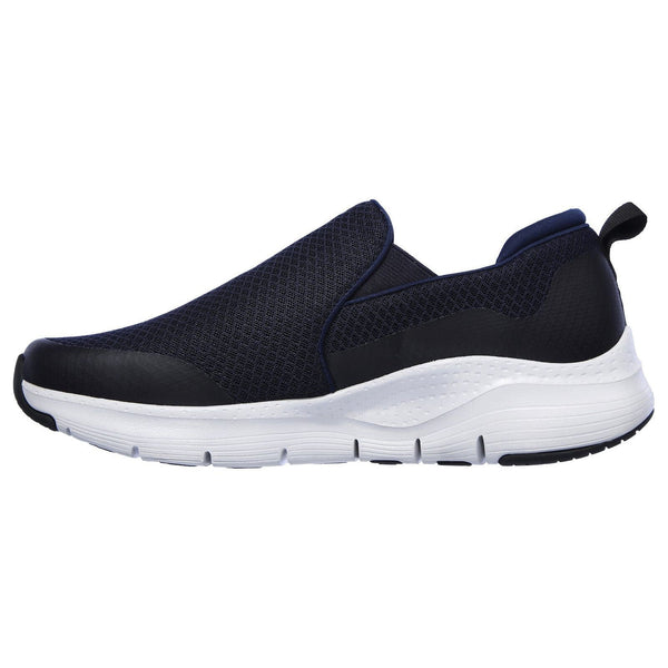 Skechers 232043 Arch Fit Banlin Mens Navy Blue Textile Arch Support Slip On Trainers-elevate your sole