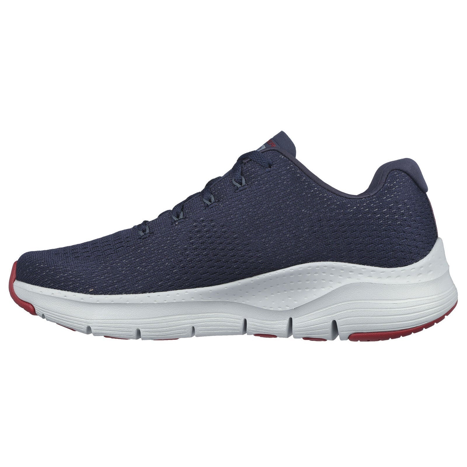 Skechers 232601 Arch Fit Takar Mens Navy And Red Textile Vegan Arch Support Lace Up Trainers-elevate your sole