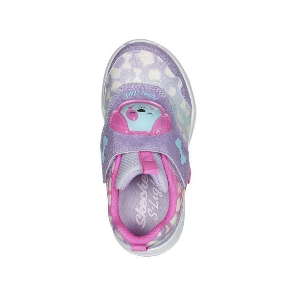 Skechers 302698N Glimmer Kicks Skech Pets Girls Lavender And Hot Pink Textile Touch Fastening Trainers-elevate your sole