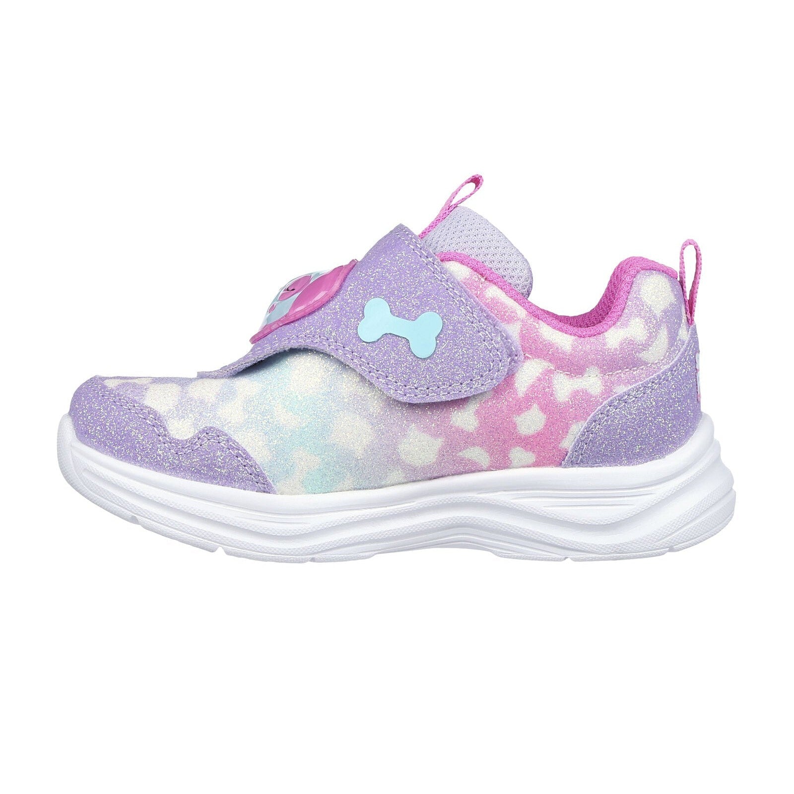 Skechers 302698N Glimmer Kicks Skech Pets Girls Lavender And Hot Pink Textile Touch Fastening Trainers-elevate your sole