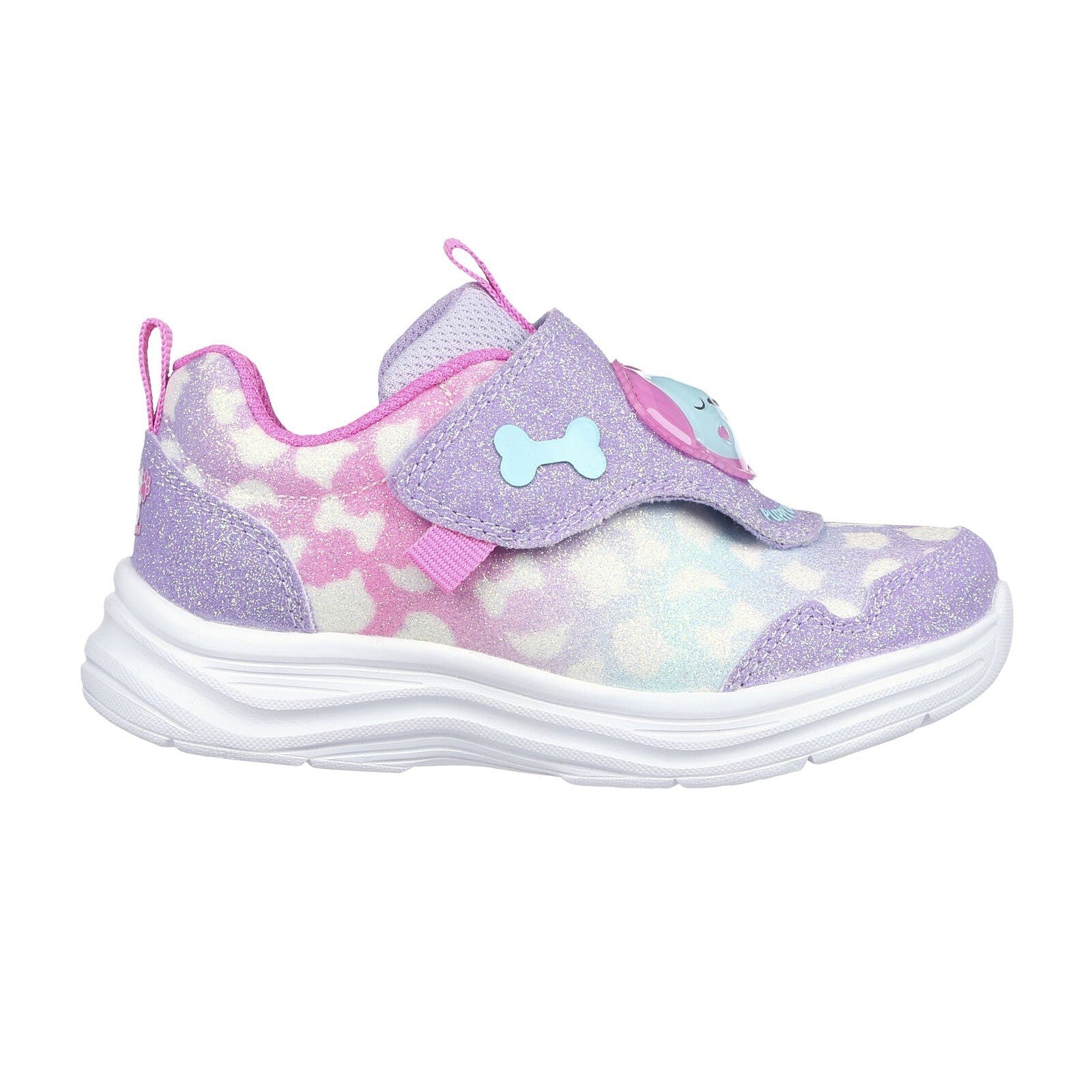 Skechers 302698N Glimmer Kicks Skech Pets Girls Lavender And Hot Pink Textile Touch Fastening Trainers-elevate your sole