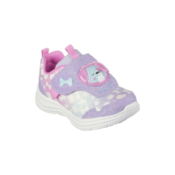 Skechers 302698N Glimmer Kicks Skech Pets Girls Lavender And Hot Pink Textile Touch Fastening Trainers-elevate your sole