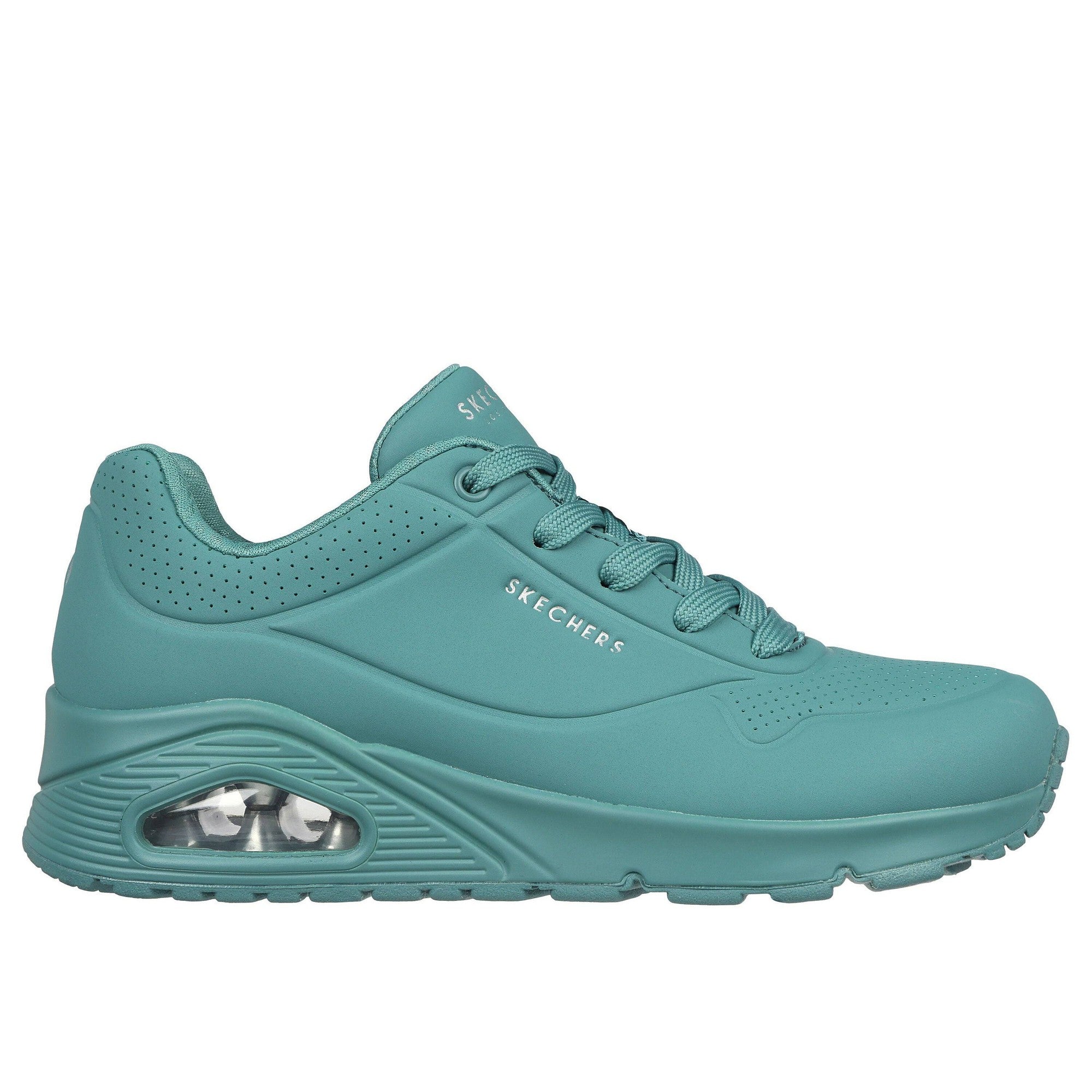 Skechers 73690 Uno Stand On Air Ladies Teal Trainers-elevate your sole