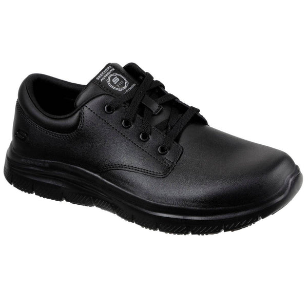 Skechers 77513EC Flex Advantage Sr - Fourche Mens Black Leather Lace Up Shoes-elevate your sole