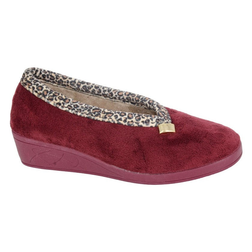 Sleepers LS843BD Dawn Ladies Red Wedge Slippers-elevate your sole