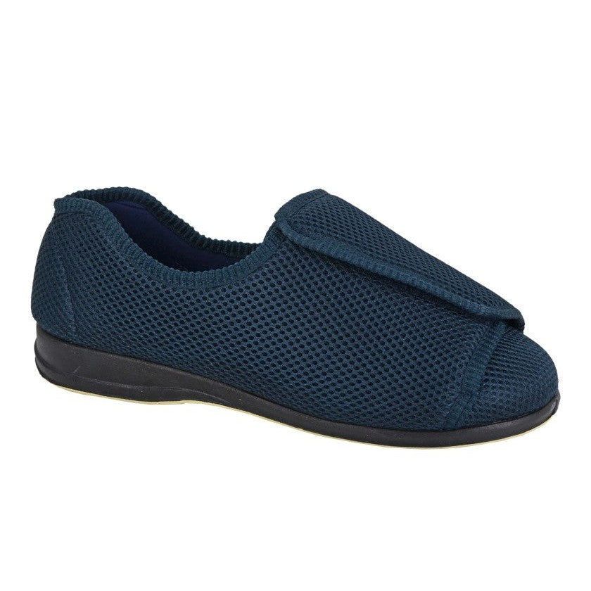 Sleepers MS1524C Terry Mens Navy Blue Extra Wide Touch Fastening Slippers-elevate your sole