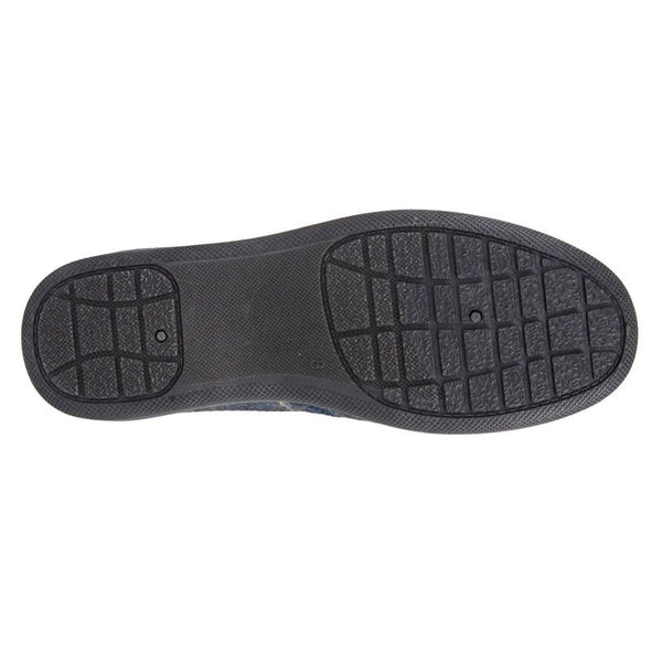 Sleepers MS404F Kenny Mens Grey Herringbone Textile Slippers-elevate your sole