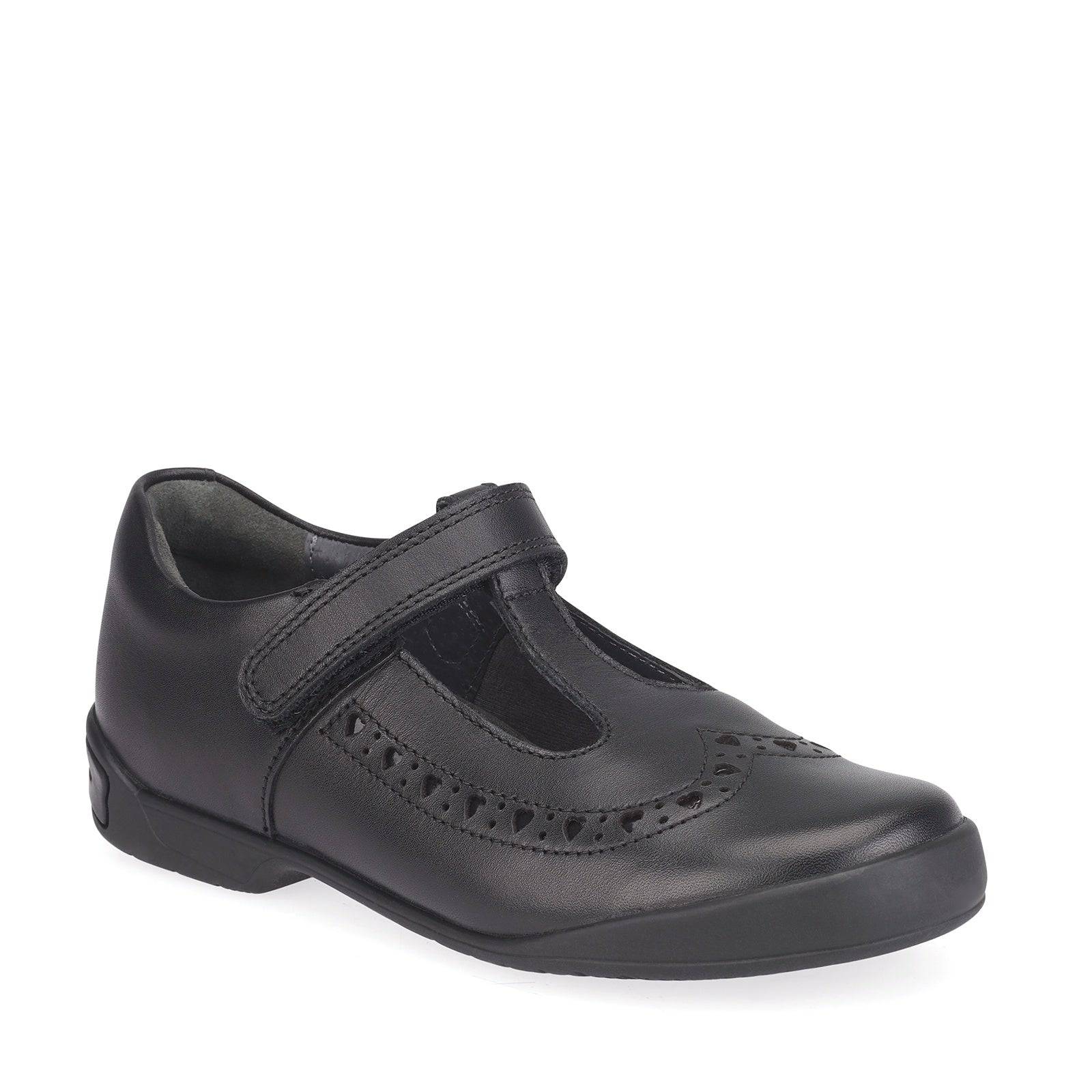 Start-Rite Leapfrog 2789-7 Black Leather T Bar Rip-Tape Mary Jane Shoes-elevate your sole