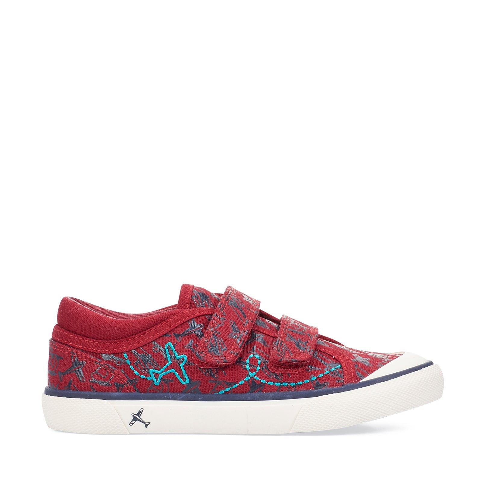 Start-Rite Zoom 6188_1 Red Aeroplane Print Canvas Shoes - elevate your sole