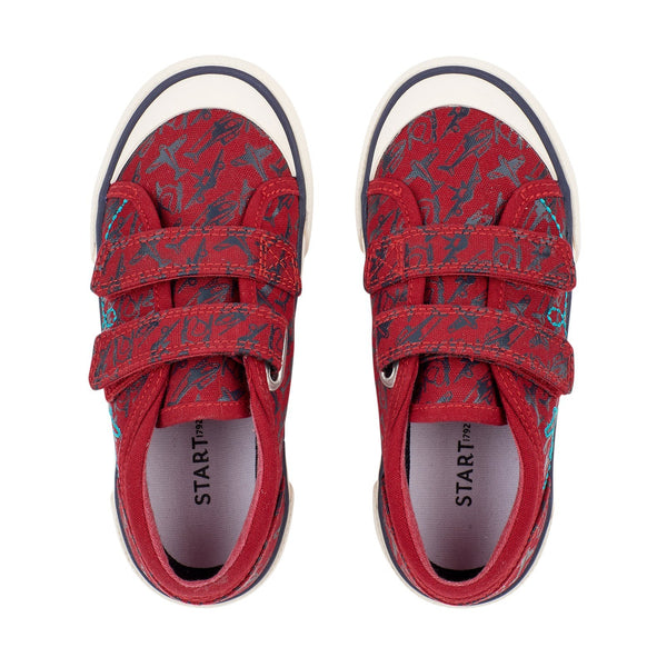 Start-Rite Zoom 6188_1 Red Aeroplane Print Canvas Shoes - elevate your sole