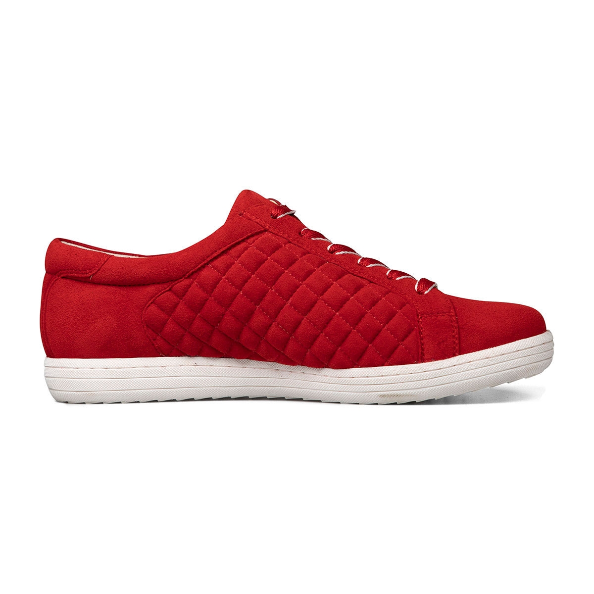 Van Dal Detroit II 3334 5002 Ladies Poppy Red Suede Zip & Lace Trainers-elevate your sole