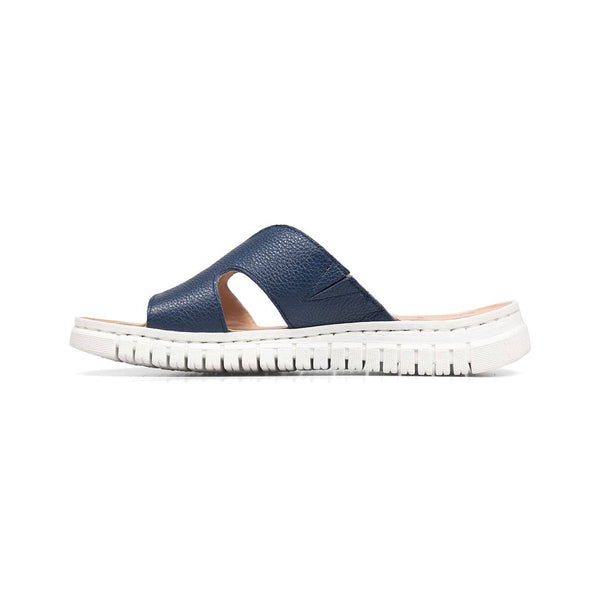 Van Dal Luna 3381 4001 Ladies Navy Leather Slip On Sandals-elevate your sole