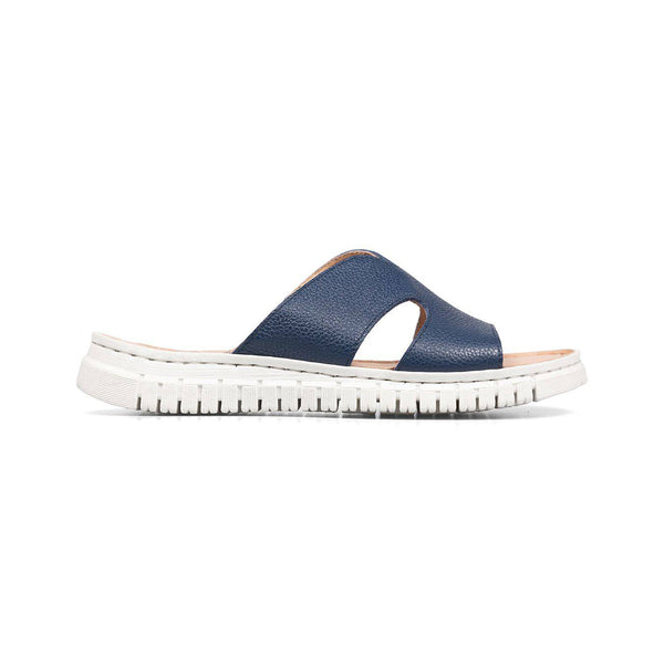 Van Dal Luna 3381 4001 Ladies Navy Leather Slip On Sandals-elevate your sole