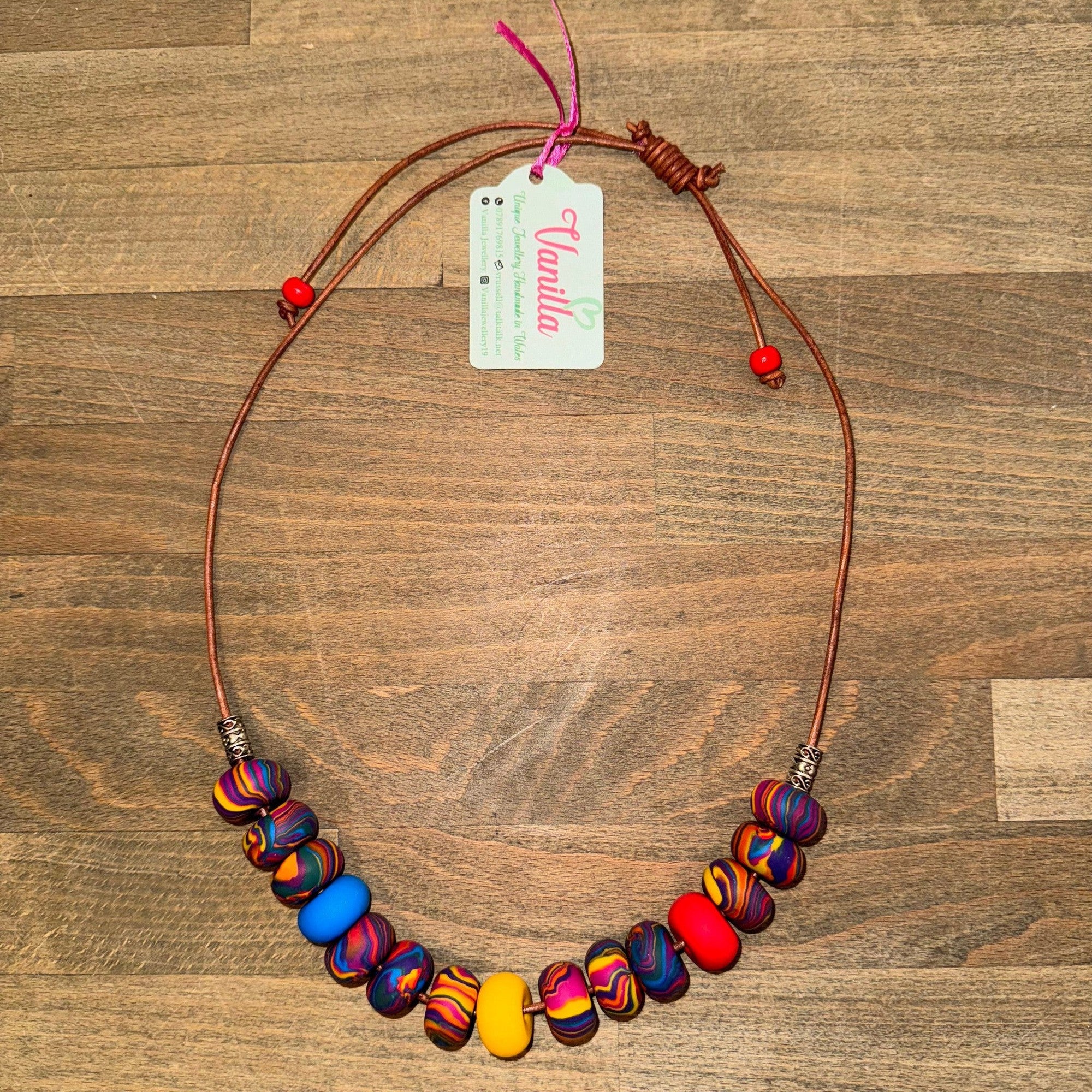 Vanilla Jewellery Large Polymer Bead Necklace-elevate your sole