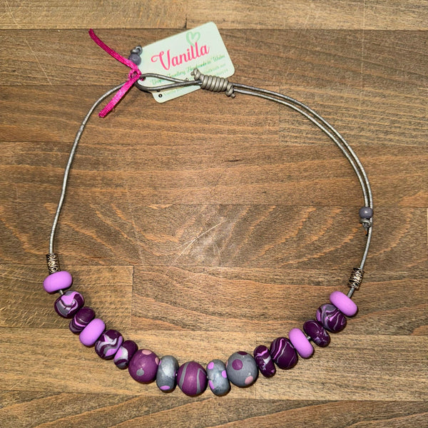 Vanilla Jewellery Large Polymer Bead Necklace-elevate your sole