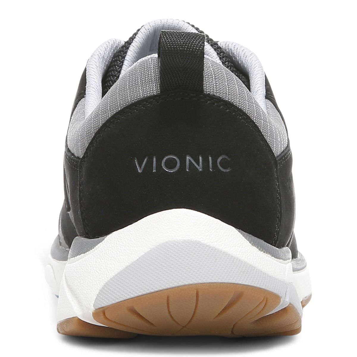 Vionic Zanny Ladies Black & Charcoal Leather & Textile Lace Up Trainers-elevate your sole