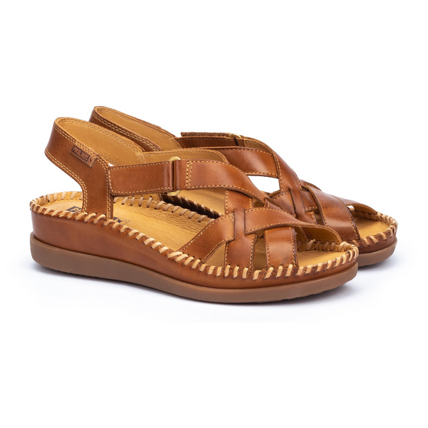 Pikolinos Cadaques W8K-0741 Ladies Brandy Leather Touch Fastening Sandals
