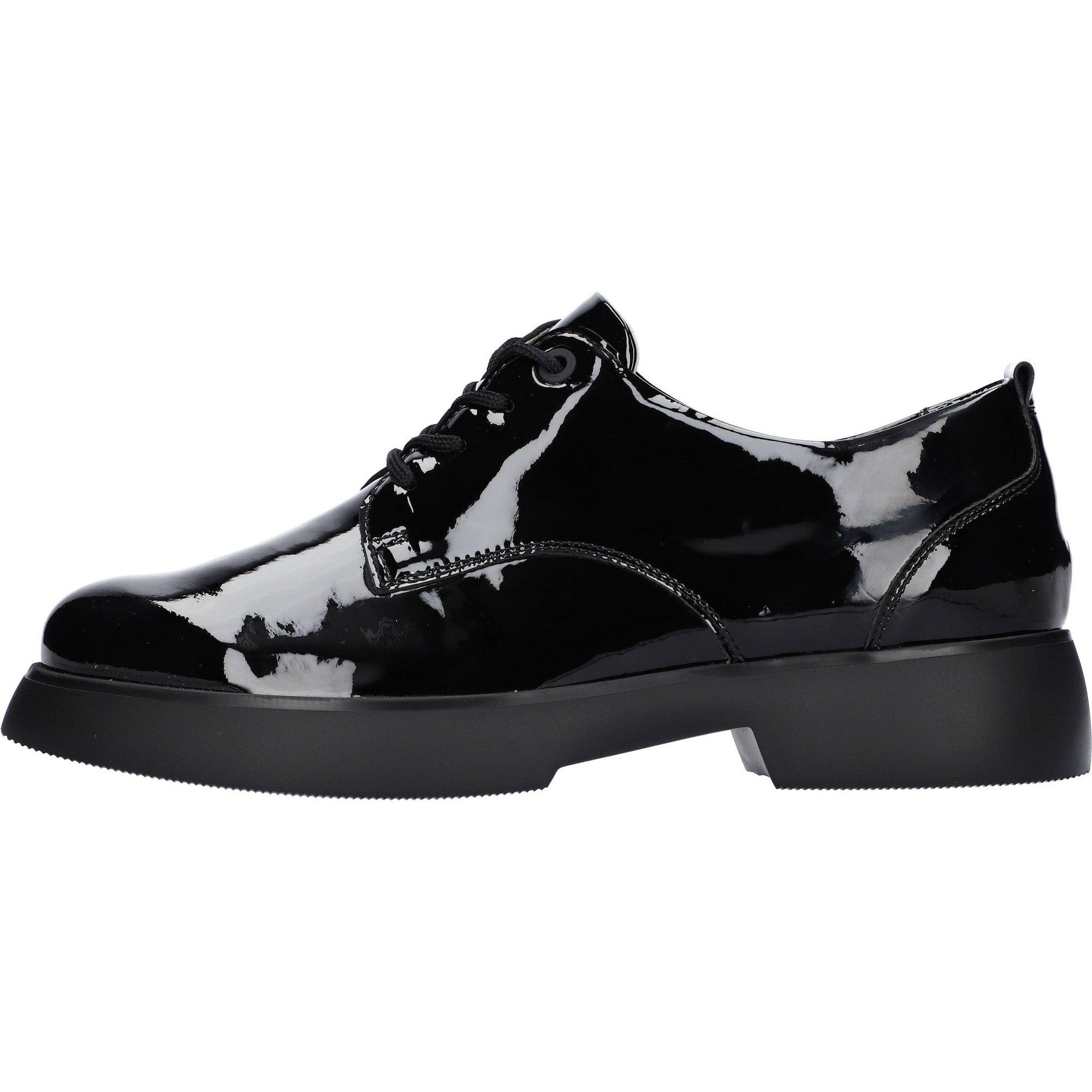 Waldlaufer 720001 155 001 H-Penny Ladies Black Patent Leather Arch Support Lace Up Shoes-elevate your sole