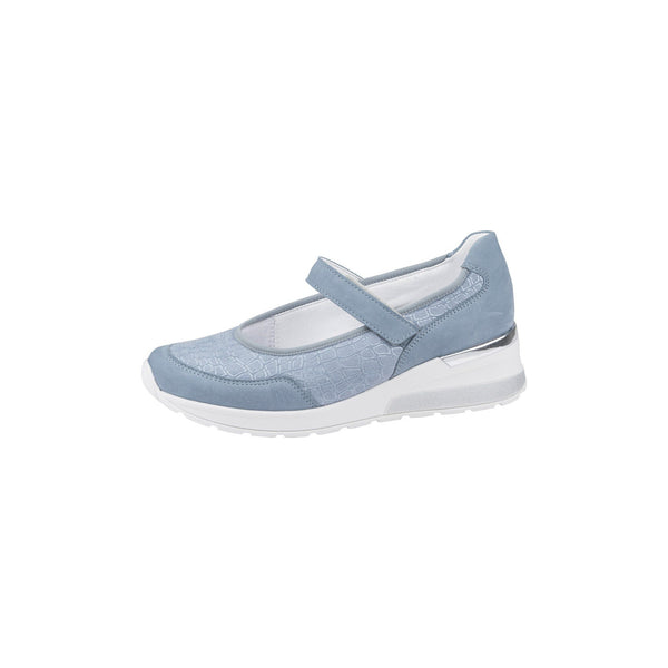 Waldlaufer 939H32 200 267 H-Clara Ladies Sky Blue Leather & Textile Touch Fastening Shoes-elevate your sole